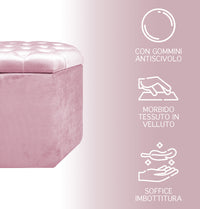 Pouf Ottagonale Contenitore Poggiapiedi Salotto In Velluto Sgabello Camera Design Pouff Cameretta