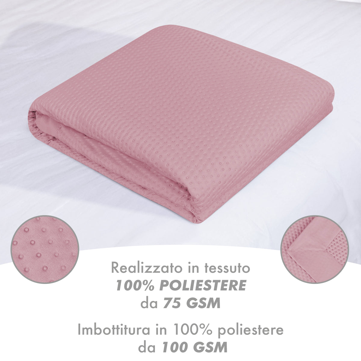 Trapuntino Matrimoniale Elegante Copriletto Con Balza Applicata Trapuntatura Pinsonic Tinta Unita Due Piazze Coperta Letto Leggera Primavera Estate Trapunta
