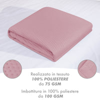 Trapuntino Matrimoniale Elegante Copriletto Con Balza Applicata Trapuntatura Pinsonic Tinta Unita Due Piazze Coperta Letto Leggera Primavera Estate Trapunta