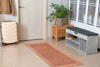 Tappeto Arredo Moderno Antiscivolo in Ciniglia Made in italy  Cotone Roma RosaAntico