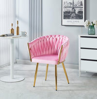 Poltrona Con Schienale In Velluto Intrecciato Design Moderno con Seduta Morbida