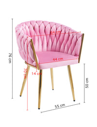 Poltrona Con Schienale In Velluto Intrecciato Design Moderno con Seduta Morbida