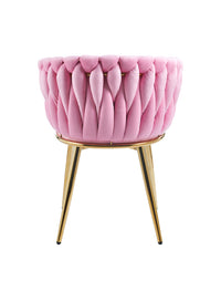 Poltrona Con Schienale In Velluto Intrecciato Design Moderno con Seduta Morbida