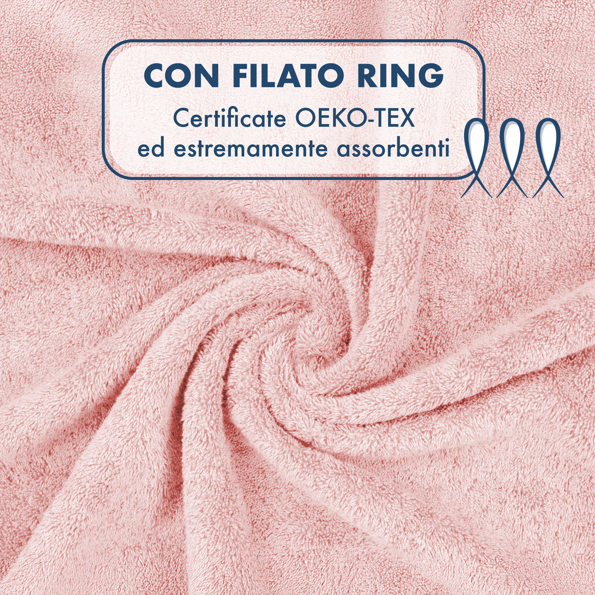Asciugamani Bagno 100% Spugna Puro Cotone 500 Gr 4 Pezzi 2 Salvietta Viso 2 Asciugamano Ospite Mani Qualità Certificato Oeko-Tex Salviette Super Morbide Bicolore