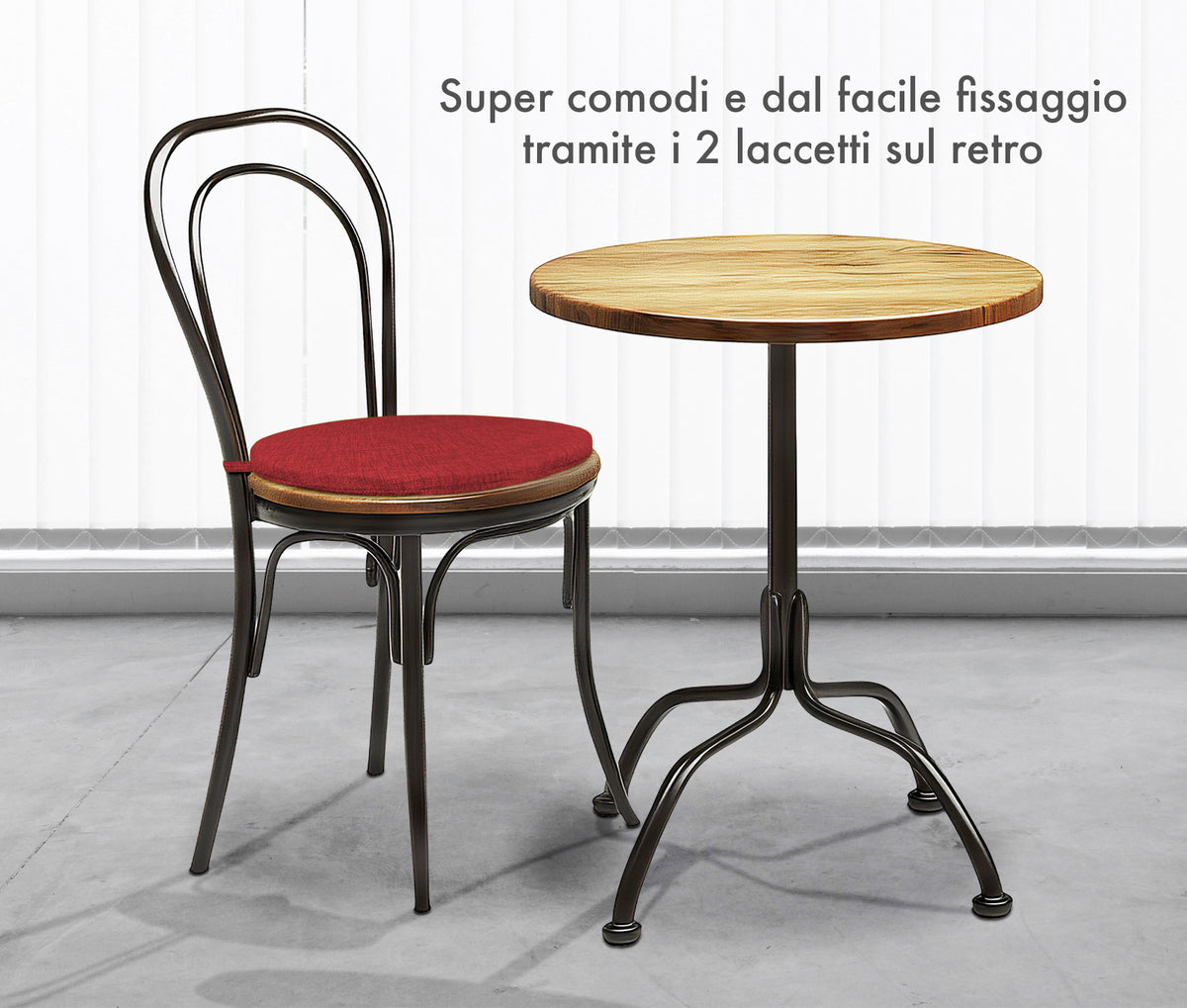 Cuscini Rotondi Per Sedie Cucina Imbottiti Sfoderabili Con Cerniera Cuscino Rotondo Ø 40 Cm Sedia Tavolo Lavabile In Lavatrice Con Lacci Per Fissaggio Prodotto Italiano Comodi