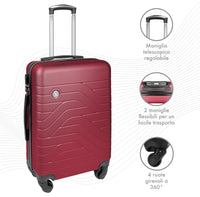 Trolley Bagaglio Mano Rigido 37x20x54.5 Piccolo Ultraleggero Valigia In Abs Con 4 Ruote Manico Chiusura Di Sicurezza Per Compagnie Low Cost Economy Zaino Da Viaggio