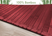 Tappeto Arredo In Vero Bamboo Naturale Grande a Listelli Bordato Bambù Soggiorno Cucina Salotto Listello Legno