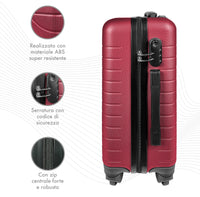 Trolley Bagaglio Mano Rigido 37x20x54.5 Piccolo Ultraleggero Valigia In Abs Con 4 Ruote Manico Chiusura Di Sicurezza Per Compagnie Low Cost Economy Zaino Da Viaggio