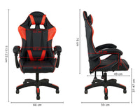 Sedia Gaming Professionale SimilPelle Reclinabile Con Braccioli Poltrona Ufficio Regolabile in Altezza Pistone Gas,Cuscino Poggiatesta E Lombare Gamer
