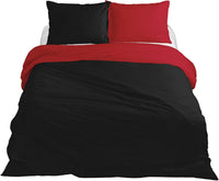 Copripiumino 100% Cotone Matrimoniale Double Face Made In Italy Bicolore Sacco e Federe Due Piazze Set Letto