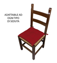 Cuscino arredo sedia Set 6 Cuscini Con Lacci, 4 Punti,Prodotto Italiano 40 x 40 in Spessore 6 Cm Lavorati a Mano mattonella 100% cotone