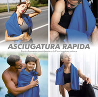 Set 2 Asciugamani Palestra Sport Salviette Sportive In Microfibra Compatte Ultraleggere Fitness Sauna Yoga Viaggio Asciugamano Piscina Salvietta Corsa Telo Allenamento Lavabili No Odori