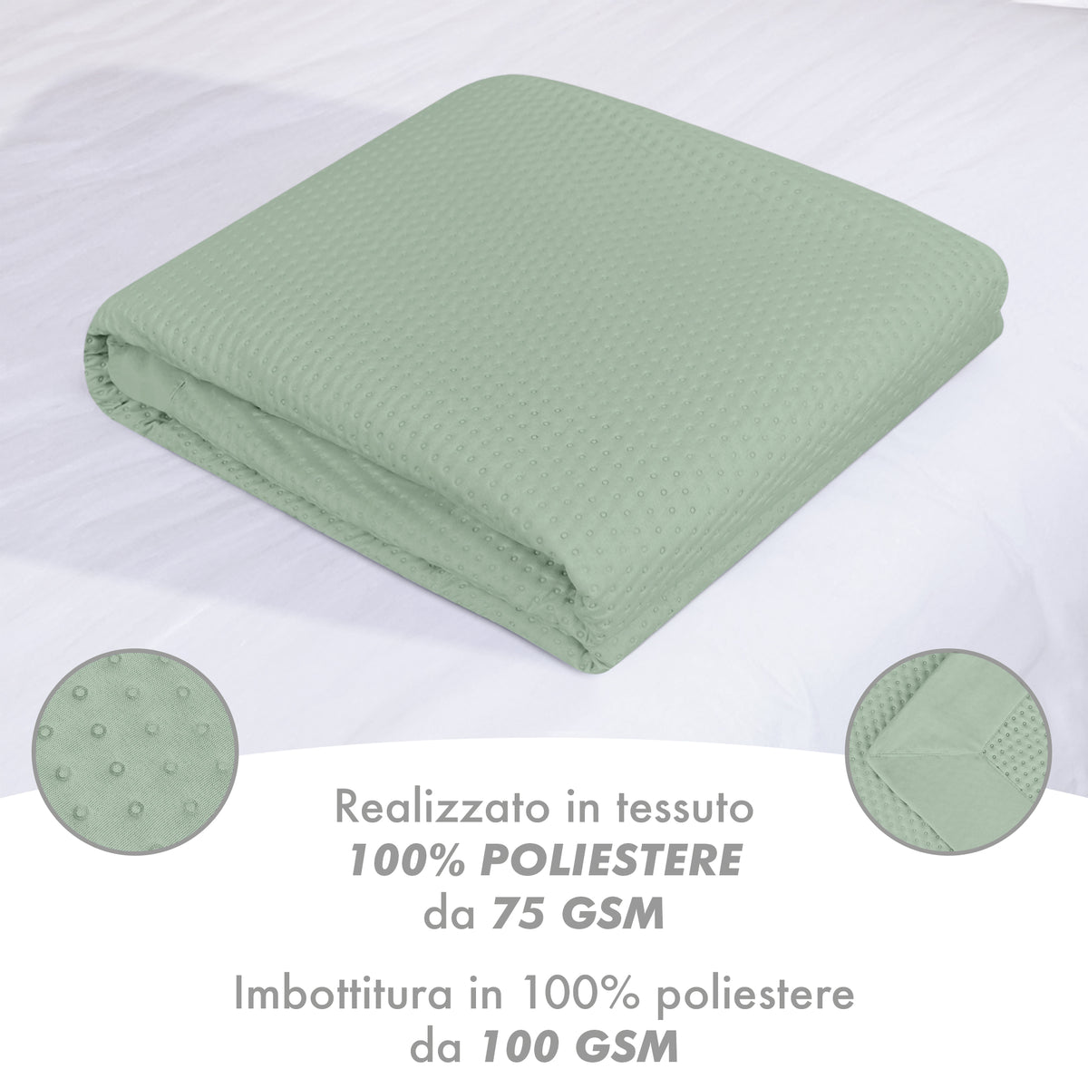 Trapuntino Matrimoniale Elegante Copriletto Con Balza Applicata Trapuntatura Pinsonic Tinta Unita Due Piazze Coperta Letto Leggera Primavera Estate Trapunta