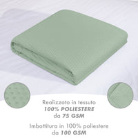 Trapuntino Matrimoniale Elegante Copriletto Con Balza Applicata Trapuntatura Pinsonic Tinta Unita Due Piazze Coperta Letto Leggera Primavera Estate Trapunta