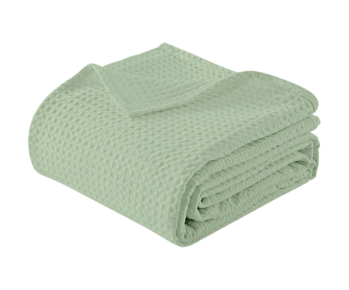 Copriletto Nido D'ape 100% Cotone Tinta Unita Prodotto Italiano Waffle Coperta Estiva Leggera