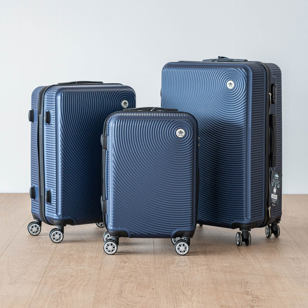 Coveri Set Di 3 Valigie Rigide ABS Valigia Da Viaggio Con Chiusura Lucchetto Combinazione Grande Media Piccola Forti Resistenti Manico Telescopico Ruote Staccabili Trolley