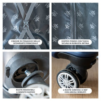 Coveri Set Di 3 Valigie Rigide ABS Valigia Da Viaggio Con Chiusura Lucchetto Combinazione Grande Media Piccola Forti Resistenti Manico Telescopico Ruote Staccabili Trolley