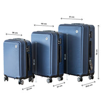 Coveri Set Di 3 Valigie Rigide ABS Valigia Da Viaggio Con Chiusura Lucchetto Combinazione Grande Media Piccola Forti Resistenti Manico Telescopico Ruote Staccabili Trolley