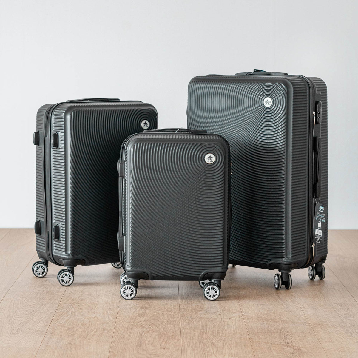 Coveri Set Di 3 Valigie Rigide ABS Valigia Da Viaggio Con Chiusura Lucchetto Combinazione Grande Media Piccola Forti Resistenti Manico Telescopico Ruote Staccabili Trolley