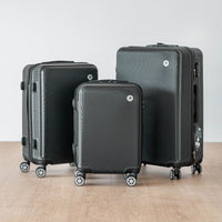 Coveri Set Di 3 Valigie Rigide ABS Valigia Da Viaggio Con Chiusura Lucchetto Combinazione Grande Media Piccola Forti Resistenti Manico Telescopico Ruote Staccabili Trolley