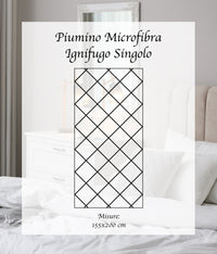 Piumino Letto Bianco Ignifugo Certificato Classe 1IM 100/200/300 Gr Microfibra Anallergica Manopesca Coperta Leggera Effetto Piuma Prodotto Italiano Hotel Strutture