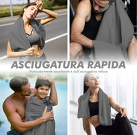 Set 2 Asciugamani Palestra Sport Salviette Sportive In Microfibra Compatte Ultraleggere Fitness Sauna Yoga Viaggio Asciugamano Piscina Salvietta Corsa Telo Allenamento Lavabili No Odori