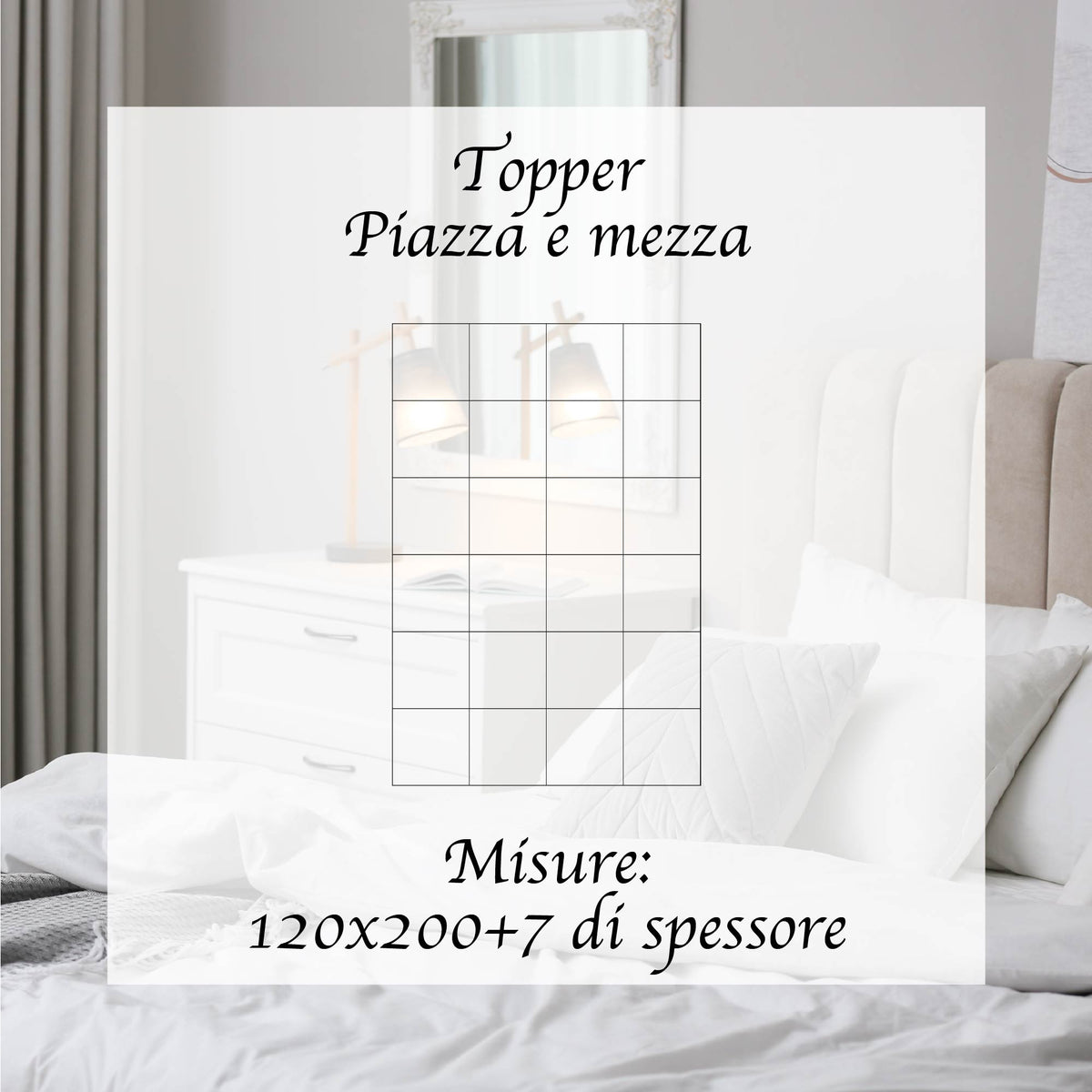 Topper Per Materasso In Vera Piuma D'Oca Alto 7 Cm Certificato Oeko Tex 1800 Gr/Mq Trattamento Down Proof Soffice Anallergico Ipoallergenico Traspirante Termoregolante Con Bande Elastiche
