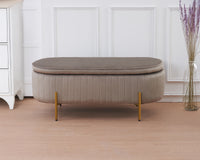 Panca Imbottita Divanetto In Velluto Contenitore Pouf Grande XXL PortaOggetti  Panca Sgabello A Pie Di Letto Con Gambe In Metallo Dorato Cassapanca Ingresso Legno Massello Panchina