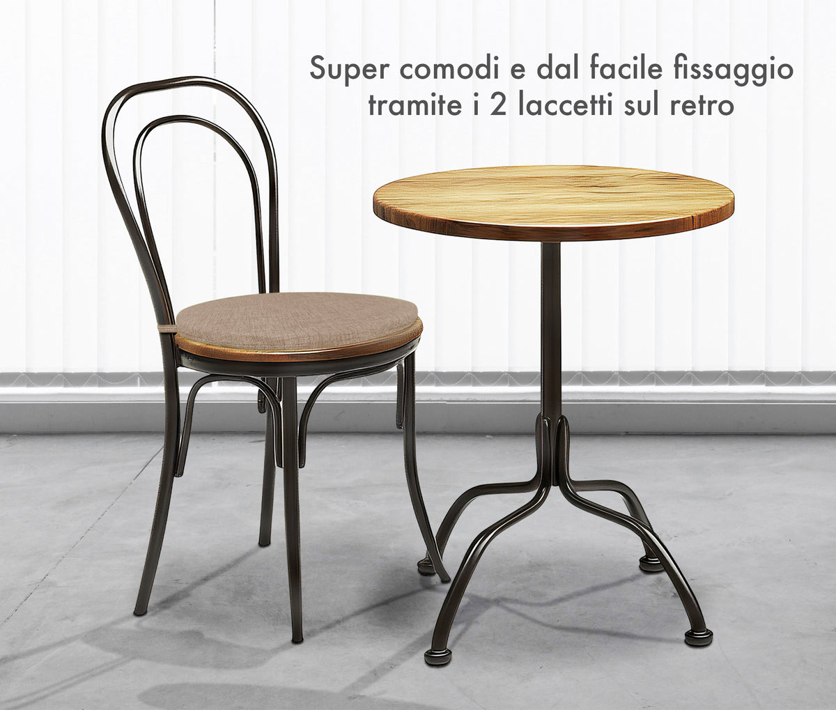 Cuscini Rotondi Per Sedie Cucina Imbottiti Sfoderabili Con Cerniera Cuscino Rotondo Ø 40 Cm Sedia Tavolo Lavabile In Lavatrice Con Lacci Per Fissaggio Prodotto Italiano Comodi
