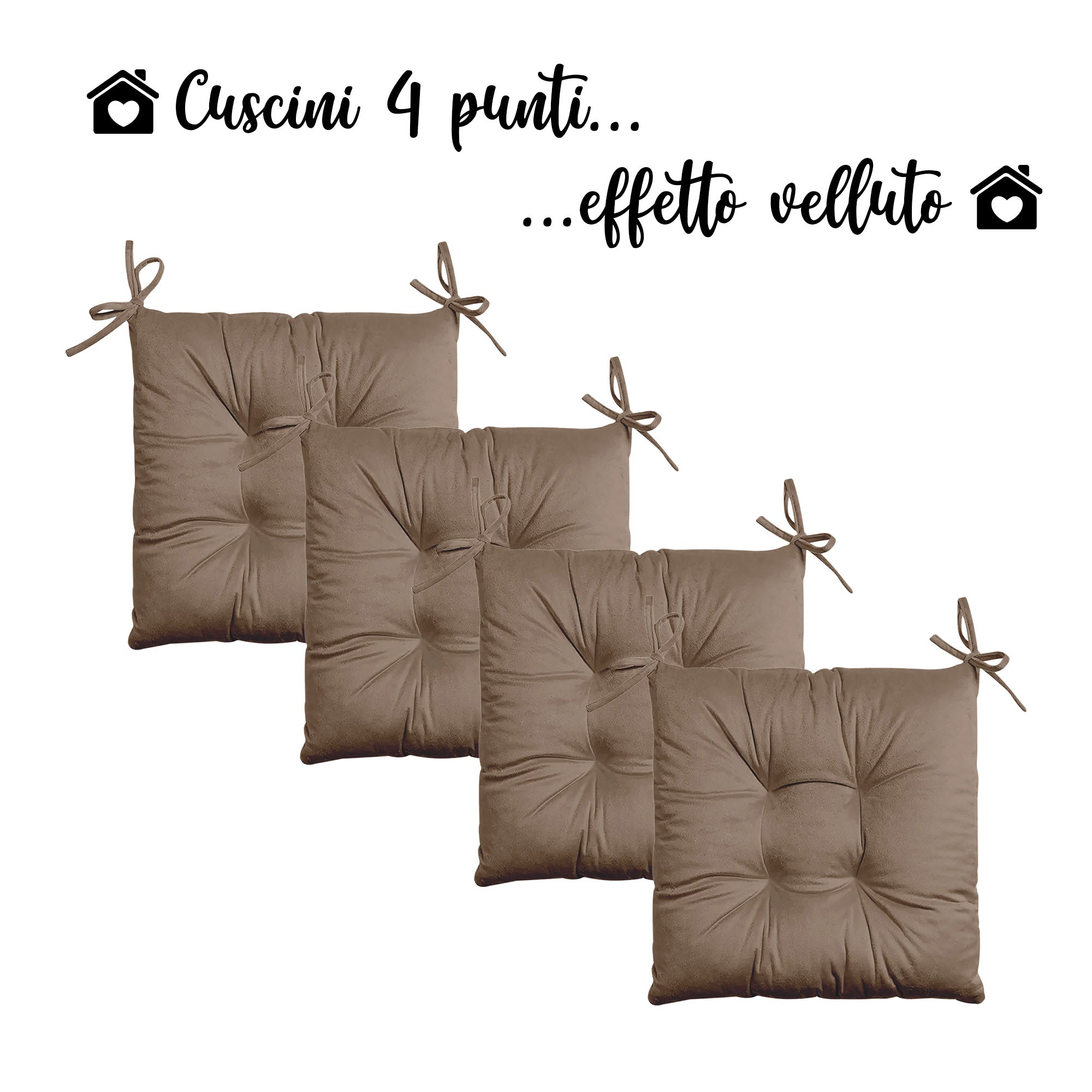 ELFJOY Set Di 4 Cuscini Per Sedie Da Pranzo, 45 X 45 X 7 Cm ELFJOY Set Di 4 Cuscini Per Sedie Da Pranzo, 45 X 45 X 7 Cm