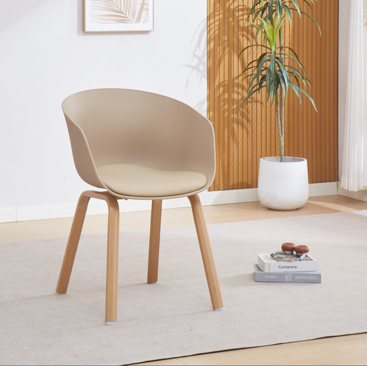 Set Di 4 Sedie Da Cucina Pontrone Sala Da Pranzo Stile Scandinavo Sedia Di Design Moderno Gambe In Metallo Effetto Legno Schienale In Polipropilene Con Cuscino Imbottito Design Moderno