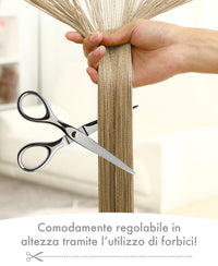 Tenda A Fili Stringhe Anti Mosche Insetti Finestre Porta Finestra Elegante Tinta Unita Divisorio Con Asola Passante Per inserimento Di Bastoni Zanzariera Adattabile Con Forbici Zanzariera Elegante