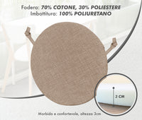Cuscini Rotondi Per Sedie Cucina Imbottiti Sfoderabili Con Cerniera Cuscino Rotondo Ø 40 Cm Sedia Tavolo Lavabile In Lavatrice Con Lacci Per Fissaggio Prodotto Italiano Comodi