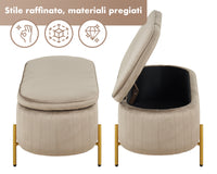 Panca Imbottita Divanetto In Velluto Contenitore Pouf Grande XXL PortaOggetti  Panca Sgabello A Pie Di Letto Con Gambe In Metallo Dorato Cassapanca Ingresso Legno Massello Panchina