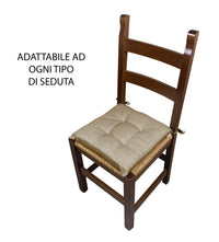 Cuscino arredo sedia Set 6 Cuscini Con Lacci, 4 Punti,Prodotto Italiano 40 x 40 in Spessore 6 Cm Lavorati a Mano mattonella 100% cotone