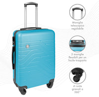 Trolley Bagaglio Mano Rigido 37x20x54.5 Piccolo Ultraleggero Valigia In Abs Con 4 Ruote Manico Chiusura Di Sicurezza Per Compagnie Low Cost Economy Zaino Da Viaggio