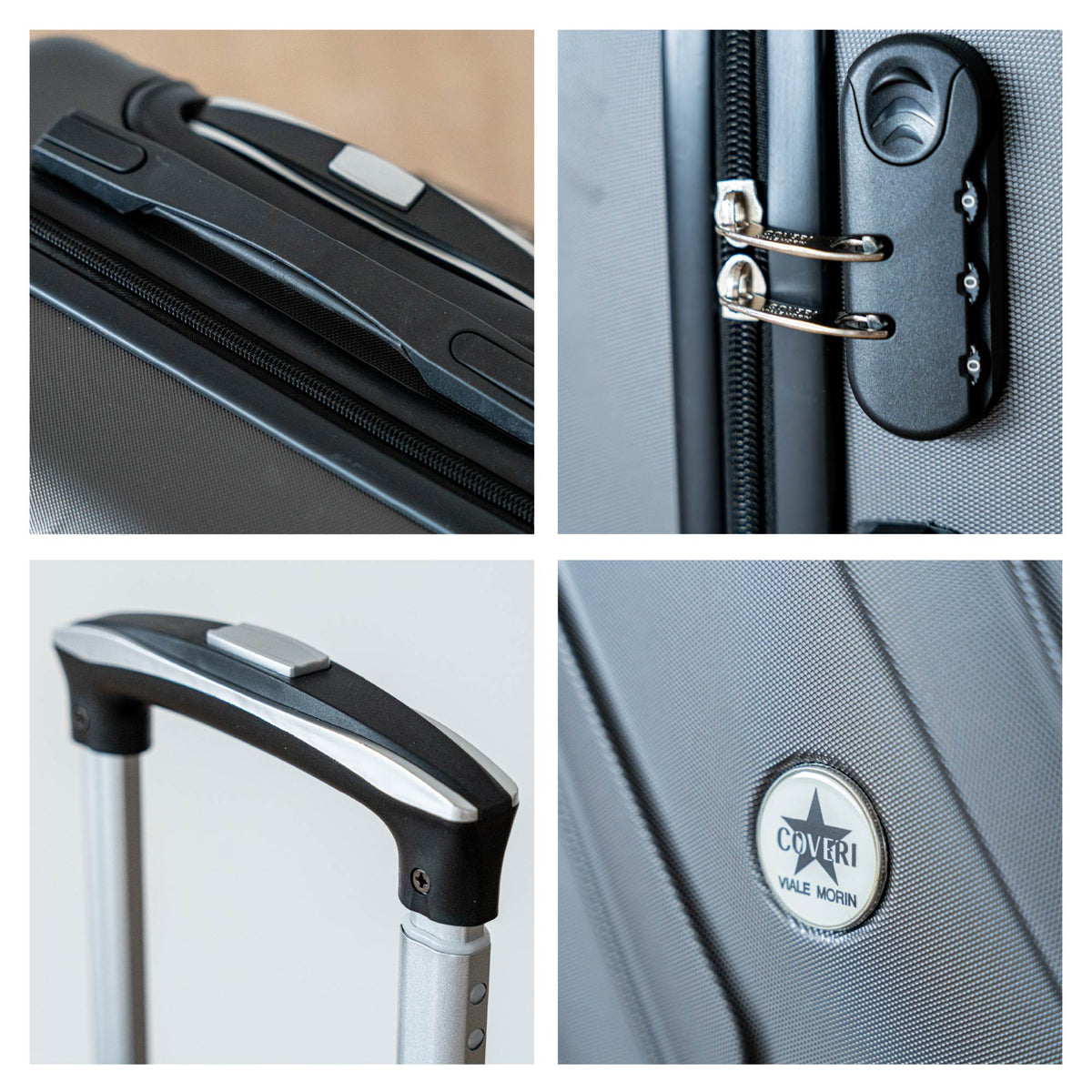 COVERI Trolley Bagaglio Mano Rigido 38x56x23 Piccolo Ultraleggero Valigia In Abs Con 4 Ruote Removibili Manico Chiusura Di Sicurezza Per Compagnie Low Cost Economy Zaino Da Viaggio