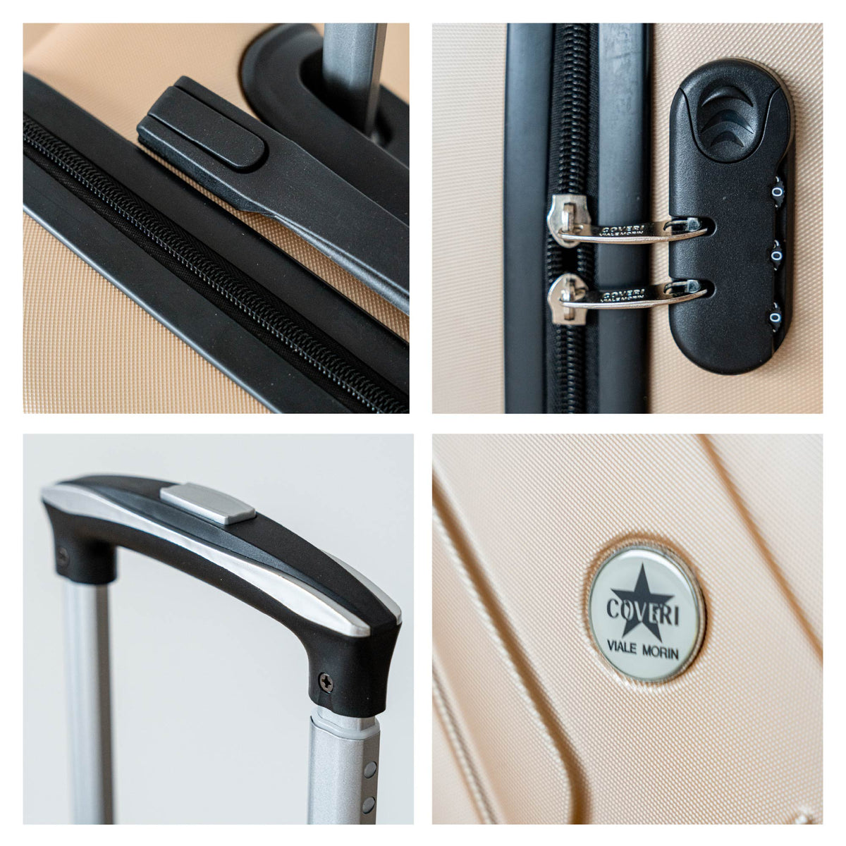 COVERI Trolley Bagaglio Mano Rigido 38x56x23 Piccolo Ultraleggero Valigia In Abs Con 4 Ruote Removibili Manico Chiusura Di Sicurezza Per Compagnie Low Cost Economy Zaino Da Viaggio