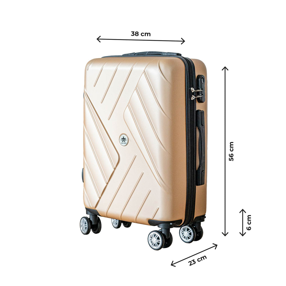 COVERI Trolley Bagaglio Mano Rigido 38x56x23 Piccolo Ultraleggero Valigia In Abs Con 4 Ruote Removibili Manico Chiusura Di Sicurezza Per Compagnie Low Cost Economy Zaino Da Viaggio