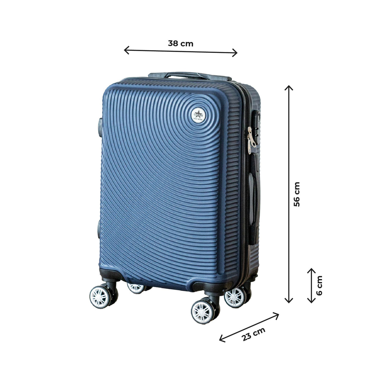 COVERI Trolley Bagaglio Mano Rigido 38x56x23 Piccolo Ultraleggero Valigia In Abs Con 4 Ruote Removibili Manico Chiusura Di Sicurezza Per Compagnie Low Cost Economy Zaino Da Viaggio