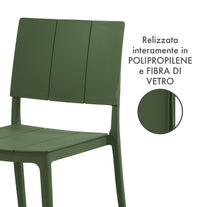 Set 4 Sedie In Polipropilene e Fibra Di Vetro Trattamento Uv Antiscolorimento il Gruppone Passione Casa