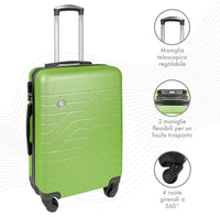 Trolley Bagaglio Mano Rigido 37x20x54.5 Piccolo Ultraleggero Valigia In Abs Con 4 Ruote Manico Chiusura Di Sicurezza Per Compagnie Low Cost Economy Zaino Da Viaggio