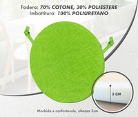 Cuscini Rotondi Per Sedie Cucina Imbottiti Sfoderabili Con Cerniera Cuscino Rotondo Ø 40 Cm Sedia Tavolo Lavabile In Lavatrice Con Lacci Per Fissaggio Prodotto Italiano Comodi