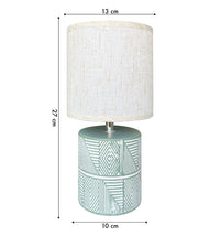 Lampada Moderna Da Comodino Con Decorazione Azteco Certificata RoHS In Ceramica Con Paralume 45W Scrivania Tavolo Abat Jour