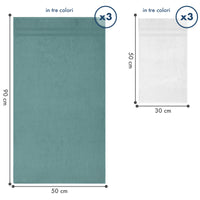 Asciugamani Bagno 100% Spugna Puro Cotone 450 Gr 6 Pezzi 3 Salvietta Viso 3 Asciugamano Ospite Mani Qualità Salviette Super Morbide Bicolore