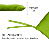 Set 4/6 Cuscini Sedia Con Lacci 4 Punti Cucina Imbottiti Spessore 6 Cm Comodi Prodotto Italiano 40 x 40 in CotoneLavorati a Mano