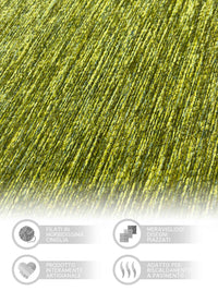 Tappeto Arredo Moderno Antiscivolo in Ciniglia Made in italy Cotone Roma Verde