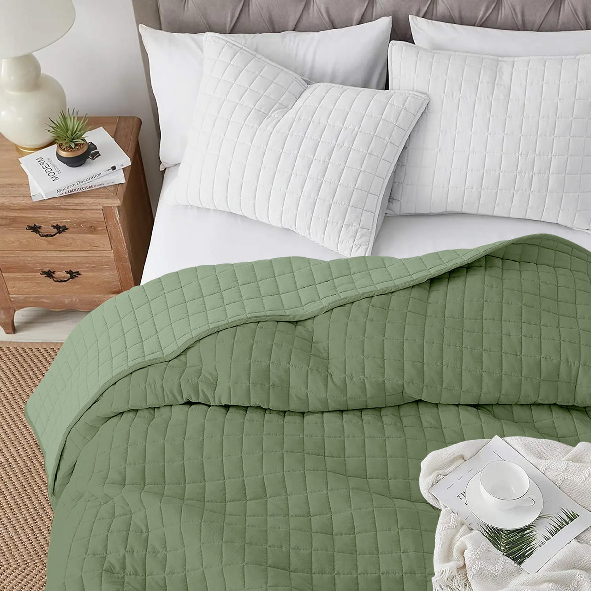 Trapuntino Coperta Primaverile Bicolore Trapunta Anallergica Piumino Mezza Stagione Tinta Unita Made in Italy
