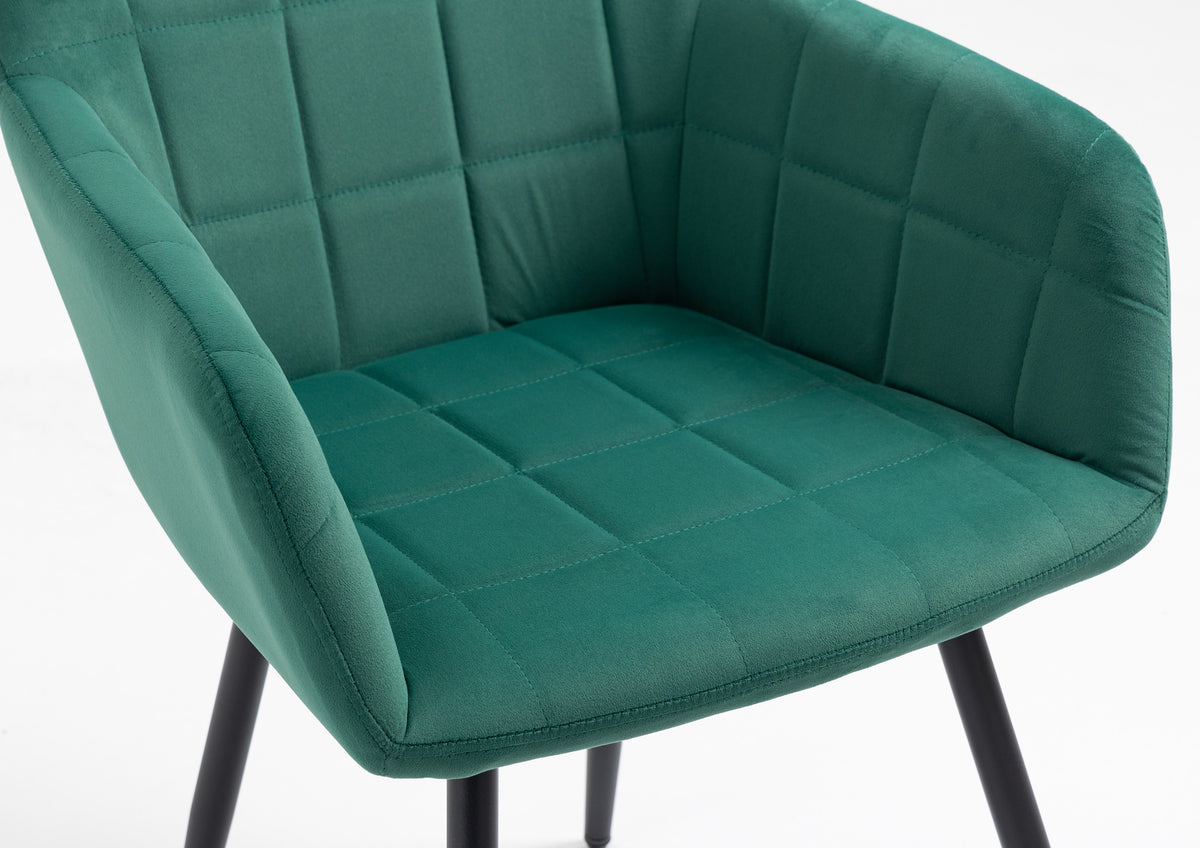 Poltroncina Classica con Braccioli per Camera da Letto in Velluto Design Moderno, con Gambe in Metallo Modello Odette