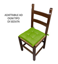 Cuscino arredo sedia Set 6 Cuscini Con Lacci, 4 Punti,Prodotto Italiano 40 x 40 in Spessore 6 Cm Lavorati a Mano mattonella 100% cotone